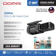 DDPAI Mini 5 Dash Cam | UHD 2160P 4K | 140° Wide Angle | 24 Hours Parking Mode | Build-in 64GB eMMC | Loop Recording