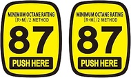 87 Octane Rating Pump Reflective Sticker, Pack of 2 Car Stickers, Minimum Gasoline Outdoor Vinyl Dec