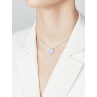 VCA18K gold lucky four-leaf clover necklace Alhambra series 18K gold jade carving collarbone chain A