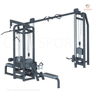 5 Station Multi Gym Machine Lat Pulldown Seated Low Row Standing Cable Station Tricep Bicep Comprehe