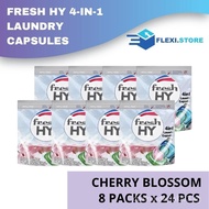 Fresh HY 4-in-1 Laundry Capsules 24pcs x 8 Refill Packs fragrant laundry