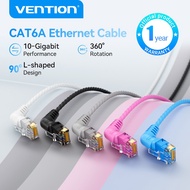 Vention Cat6A Slim Rotatable Double Right Angle Ethernet Cable - 10Gbps UTP RJ45 Patch Cord 0.5-20m 