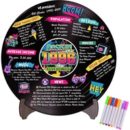 Holkcog Vinyl Record 30th Birthday Decoration, Gold 1996 Birthday Party Poster Sign With Stand, Vint