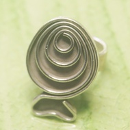Thai Fish ring Thai Karen hill tribe silver hand made Size 8 and9 Adjustable ของขวัญแหวนปลาไทยไทยเงิ