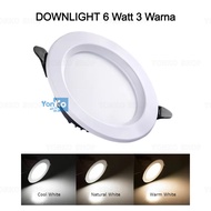 Downlight 6watt 3colors LED Down Light 6W Lamp Panel Light Anti Glare Ceiling Lamp