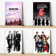 Poster kumpulan 5 Seconds of Summer, Cetak kanvas untuk hiasan bilik, Hiasan rumah dengan poster dan