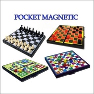 POCKET MAGNETIC GAME SET Dam Ular Dam Haji Aji Catur Chess Dadu Duel