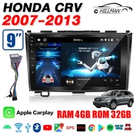 AO จอ android จอHONDA CRV 2007-2013 จอ9 นิ้วแอนดอย Android 13.0 2DIN IPS QLED FULLHD YOUTUBE Apple C