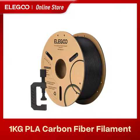 ELEGOO Carbon Fiber PLA Filament 1.75mm Black 1KG, PLA-CF Strong 3D Printer Dimensional Accuracy +/-
