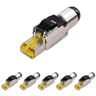6-Pack Tool Free Shielded RJ45 8 Cat8 Field Termination Plug Cat8 Connector Cat8 Plug