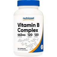 Nutricost Vitamin B Complex 462mg, 120 Capsules - Containing Vitamin C Energy Complex VRSP M9CN