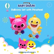 Pinkfong Baby Shark Balloons Set with Pinwheel/Balloon with Windmill
