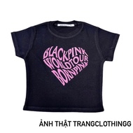 Áo crotop blackpinkÁo Croptop In Chữ Blackpink Họa Tiết Trái Tim Hồng Đen Áo Blackpink World tour Je