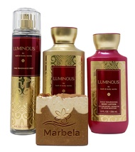 Bath & Body Works Luminous - Trio Gift Set - Fine Fragrance Mist , Body Lotion and Body Wash With a