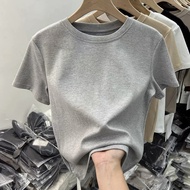 LOMOGI 210g 40 Count Odal 92 Cotton 8 Spandex Short-Sleeved T-Shirt Slim-Fit High Elastic Blank Vers