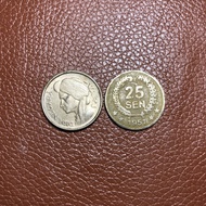 Koin Dipanegara 25 Sen Tahun 1951 Padi Kapas Langka