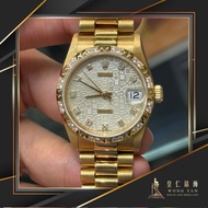 🩶💛 勞力士 Rolex 68258J 罕有原裝菠蘿釘鑽石圈 銀電腦鑽石面