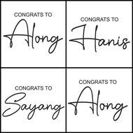 STICKER CONGRATS T0 - [ 4X6 INCHI FOR 10 INCH BALLOON / SIZE A5/ SIZE A4 ]