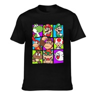 Casual Tee Super Mario Yoshi Luigi Bowser & Gang Box-Up Vintage Tshirt For Man Clothes