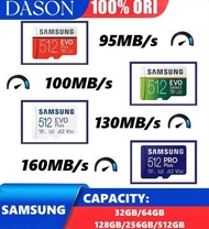 SAMSUNG MEMORI KARTU MEMORI 32GB/64GB/128GB/256G/512G TF MICRO SD CARD