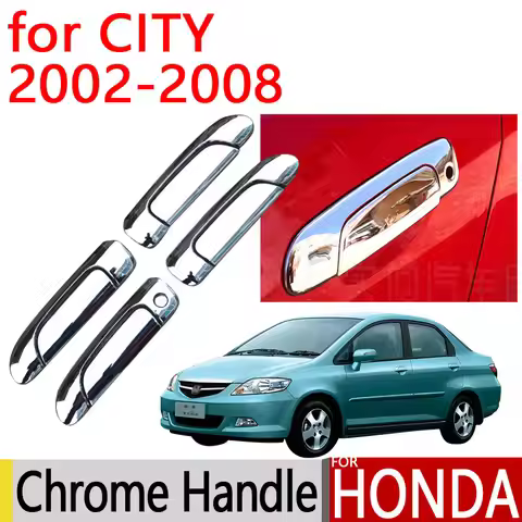 for Honda City 2002 - 2008 Accessories Chrome Door Handle Luxury No Rust 2003 2004 2005 2006 2007 St