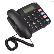 Black Corded Phone with Big Button Desk Landline Phone Telephone Support Hands-Free/Redial/Flash/Speed Dial/Ring Volume Control for Elderly Seniors Home Office Business Hotel