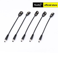 Musiclily Pro 9V Battery Clip Converter Power Cable Snap Connector 2.1mm 5.5mm Plug for Guitar Effect Pedals (Set of 5)
