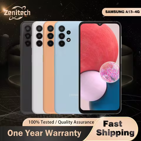 Original Samsung Galaxy A13 A135U 4G Mobile Phone 6.6'' 3GB RAM 32GB ROM CellPhone 50MP+5MP+8MP Exyn