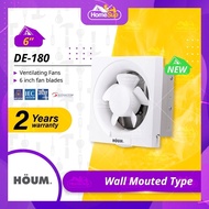 HOUM De-180 Exhaust Fan – 6 Inch Fan Blade | Wall Mounted Ventilation Fan | Kipas Ekzos De180
