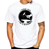 Forge Iron Blacksmith Metal Works Hammer Anvil Mens Red T-Shirt Summer Style Tee Shirt