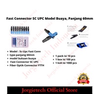 Jorgietech sc upc fast connector FTTH 0.3 dB 60mm good crocodile model 100 pcs