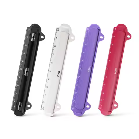 EAGLE 3-Hole Punch with Ruler for 3 Rings Binder,8-10 Sheet Capacity, A4/Letter Size,Paper Document 