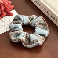 Karet Rambut Scrunchie Kain Flanel Ikat Rambut Motif Kotak Kotak Aksesoris Rambut HS KCR37