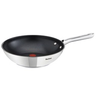 Tefal Duetto Stainless Steel Induction Wok Pan (28cm) Dishwasher Safe No PFOA Silver