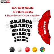 6x BRABUS Car Brake Caliper Sticker Decals Waterproof And High Temperature Resistant For Mercedes Be