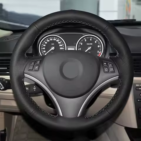 Car Steering Wheel Perforated Leather Cover For BMW E90 320i 325i 330i 335i E87 120i 130i 120d X1 E8