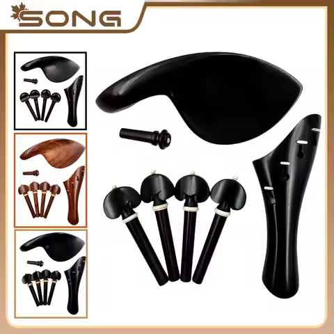 Fashion violin 4/4 accessories Ebony Violin Fitttings Violin Tailpiece Violin Chinrest Violin Pegs V