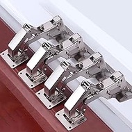 YUEZIYE 4 Pcs 175 Degree Hidden Hinges Frameless Cabinet Hinges Hydraulically Adjustable Mount Soft Close, Full Cover (170 Degree Hinge)