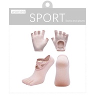 T1 W1 B3 Women's Fitness Combo Set - Anti-Slip Lace Design for Yoga & Pilates