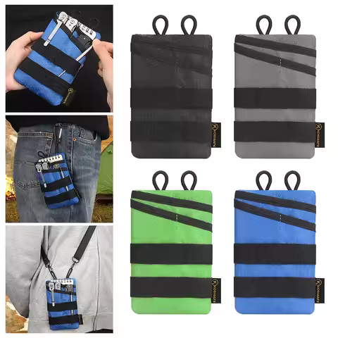 EDC Tactical Tool Bag Foldable Mini EDC Pouch Sundries Bag Phone Pouch Key Card Case Organizer Waist
