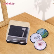 Lohobby Mini CD Player for 1/6 1/12 Dollhouse Diorama Layout Mini Record Player