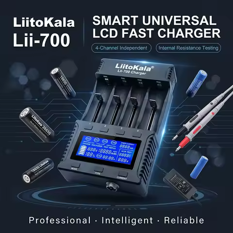 LiitoKala Lii-700 Universal 18650 AA AAA Charger, QC 12V 5A Fast Charge, Overcharge & Reverse Protec