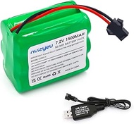 Nvizyeu 7.2 V battery, 1500 mAh NiMh battery pack, rechargeable batteries aa, SM plug, suitable for