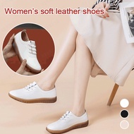 Softsoled soybean shoes white shoes female soft leather mom shoes leather shoes female