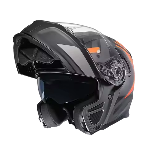 Full Face Motorcycle Helmet with Dual Visor Cyril Flip-up Motorcycle Helmet with Bluetooth Slot For 