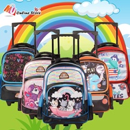 MU ELMER BEG SEKOLAH RODA / BEG SEKOLAH RENDAH / BEG RODA KARTUN /PRIMARY SCHOOL TROLLEY BAG/ BOYS AND GIRLS TROLLEY BAG