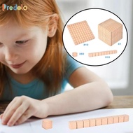 predolo Montessori DIY Wooden Base Ten Blocks Math Manipulative Early Math Learning