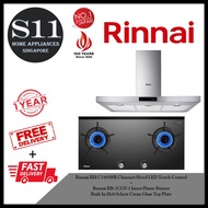 Rinnai RH-C249-SSR Chimney Hood LED Touch Control + Rinnai RB-2CGN 2 Inner Flame Burner Built-In Hob Schott Ceran Glass Top Plate*BUNDLE DEAL - FREE DELIVERY