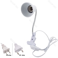 Flexible E27 Base Bulb Led Lamp Holder Clip Table Desk Reading Book Light Socket On-Off Switch  SG12