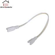 WS 20cm T5 T8 Double End 3 Pin LED Tube Connector Cable Wire Extension Cord for Integrated LED Fluorescent Tube Light Bulb White Color